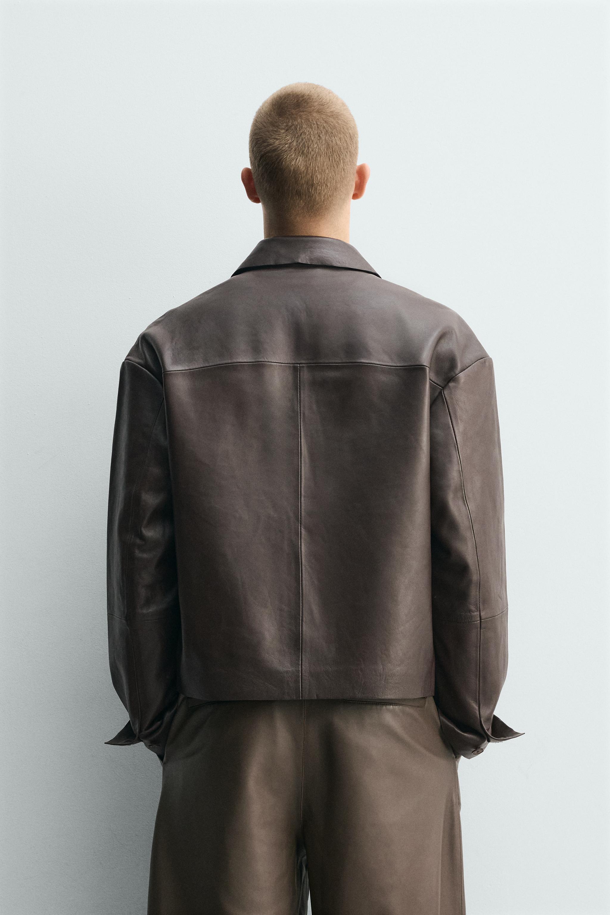 BLOUSON COUPE CARRÉE EN CUIR
